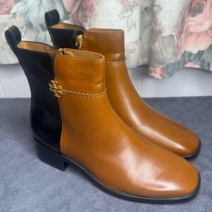 TORY BURCH EVERLY FLAT WOMEN BOOT BONNIE/PERFECT BLACK SIZE 7